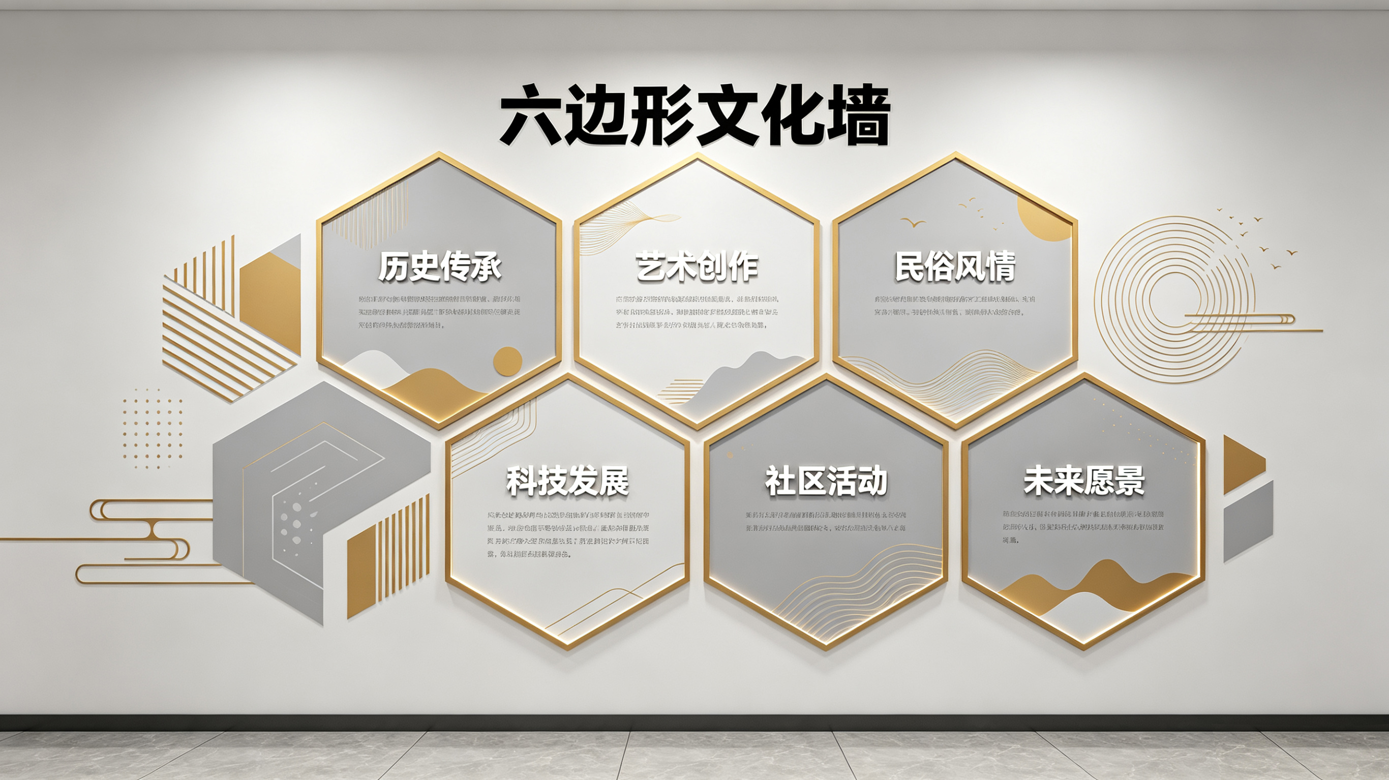 太和企业文化墙 | 六边形信息美学